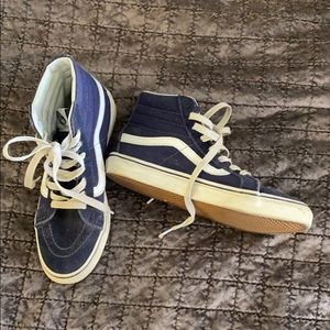 Blue suede high top Vans sz 7 (M 5.5)